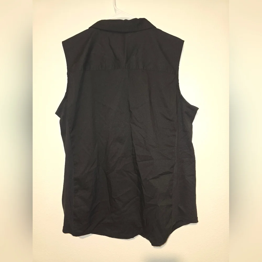 Coral Bay Sleeveless Button-Up Shirt Black, Women’s XL - Picture 4 of 4